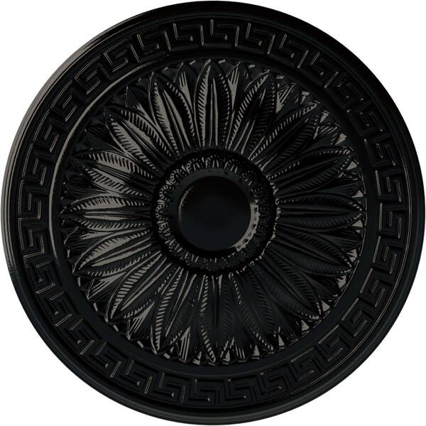 Ekena Millwork Randee Ceiling Medallion (Fits Canopies up to 3 7/8"), Hand-Painted Black Pearl, 20"OD x 1 3/8"P CM20HABPS - main